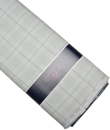Tessitura Monti  Giza Cotton Checks Shirting Fabric (White & Green)