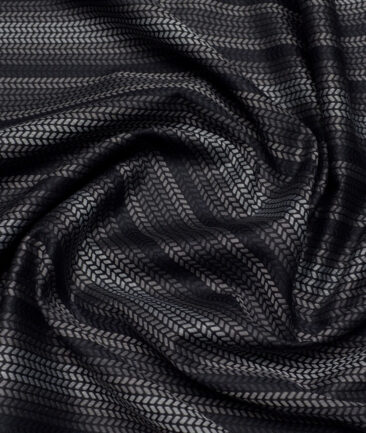 Tessitura Monti  Giza Cotton Striped Shirting Fabric (Black & Grey)