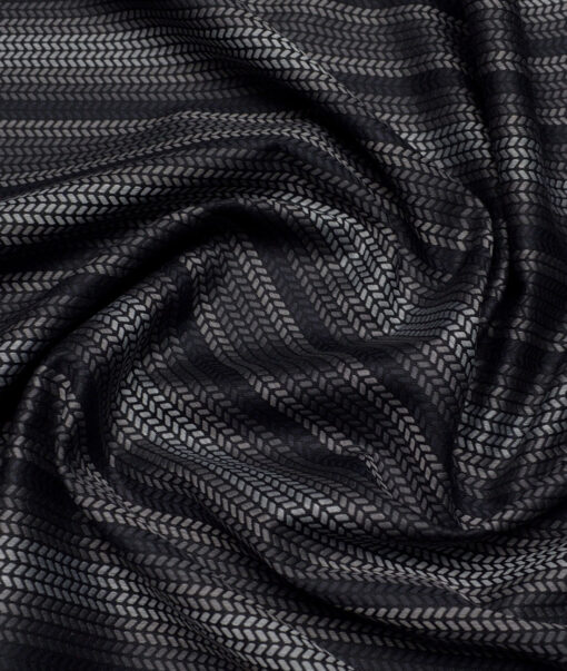 Tessitura Monti  Giza Cotton Striped Shirting Fabric (Black & Grey)