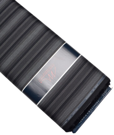 Tessitura Monti  Giza Cotton Striped Shirting Fabric (Black & Grey)