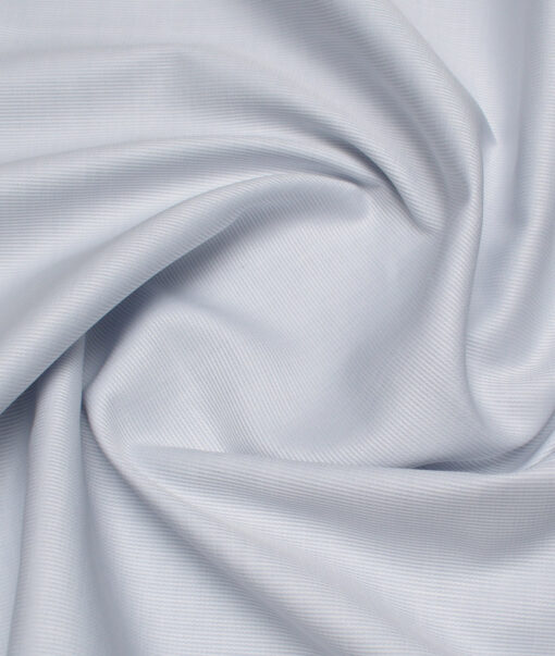 Tessitura Monti 2 Ply 70's Giza Cotton Striped Shirting Fabric (Light Grey)