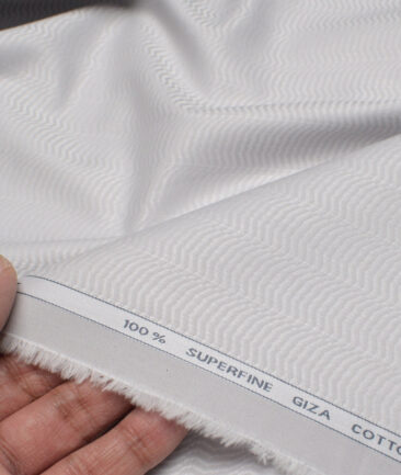 Tessitura Monti  Giza Cotton Striped Shirting Fabric (Light Grey)