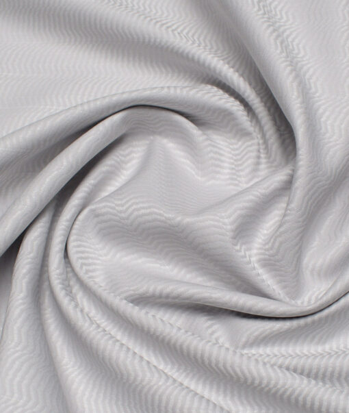 Tessitura Monti  Giza Cotton Striped Shirting Fabric (Light Grey)