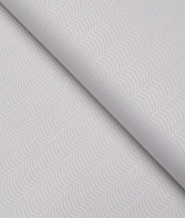 Tessitura Monti  Giza Cotton Striped Shirting Fabric (Light Grey)