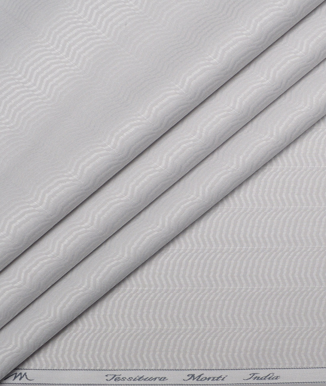 Tessitura Monti Giza Cotton Striped Shirting Fabric (Light Grey) Tessitura Monti Giza Cotton Striped Shirting Fabric (Light Grey)