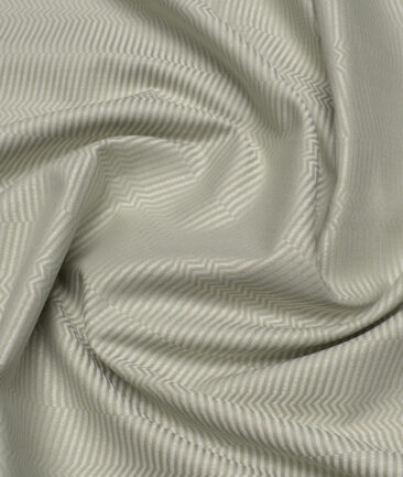 Tessitura Monti  Giza Cotton Striped Shirting Fabric (Light Olive Gren)