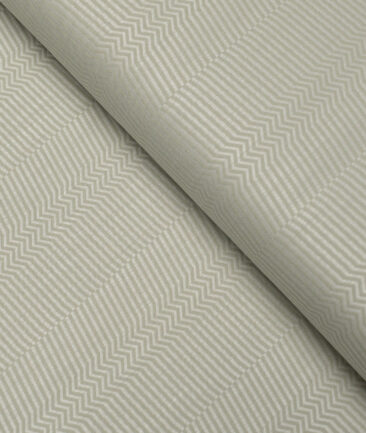 Tessitura Monti  Giza Cotton Striped Shirting Fabric (Light Olive Gren)