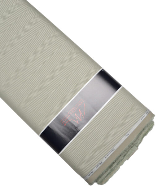 Tessitura Monti  Giza Cotton Striped Shirting Fabric (Light Olive Gren)