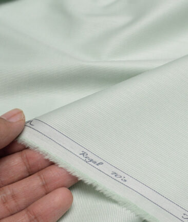 Tessitura Monti 2 Ply 70's Giza Cotton Striped Shirting Fabric (Light Olive Green)