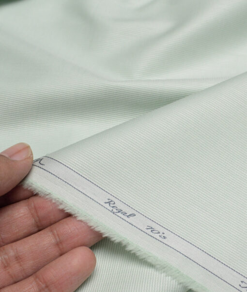 Tessitura Monti 2 Ply 70's Giza Cotton Striped Shirting Fabric (Light Olive Green)
