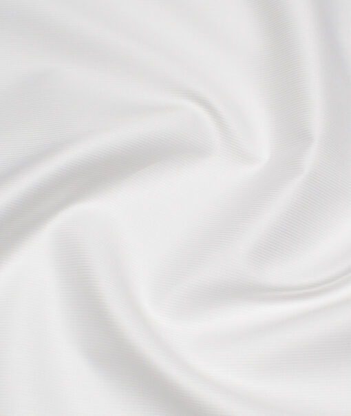 Tessitura Monti 2 Ply 70's Giza Cotton Striped Shirting Fabric (White)