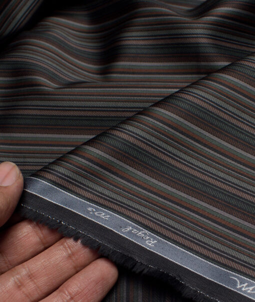 Tessitura Monti 2 Ply 70's Giza Cotton Striped Shirting Fabric (Multi)