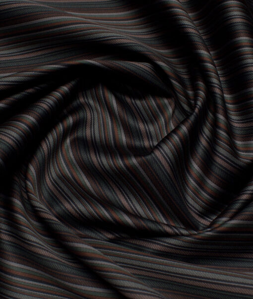 Tessitura Monti 2 Ply 70's Giza Cotton Striped Shirting Fabric (Multi)