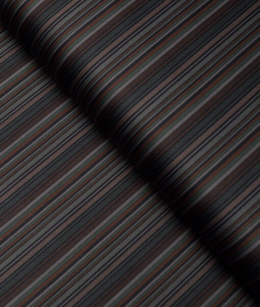 Tessitura Monti 2 Ply 70's Giza Cotton Striped Shirting Fabric (Multi)