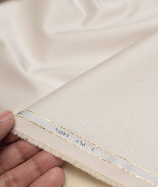 Tessitura Monti 2 Ply 140's Supima Cotton Solids Shirting Fabric (Beige)