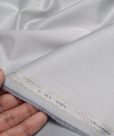Tessitura Monti 2 Ply 140's Supima Cotton Solids Shirting Fabric (Grey)