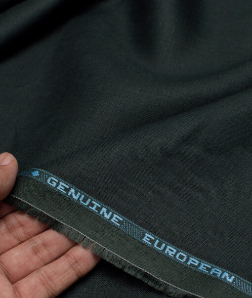Linen Club 60 LEA European Linen Solids Shirting Fabric (Dark Green)