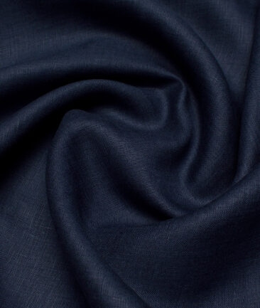 Linen Club 60 LEA European Linen Solids Shirting Fabric (Navy Blue)