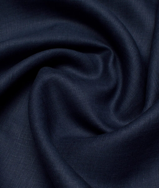 Linen Club 60 LEA European Linen Solids Shirting Fabric (Navy Blue)
