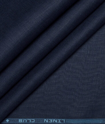 Linen Club 60 LEA European Linen Solids Shirting Fabric (Navy Blue)