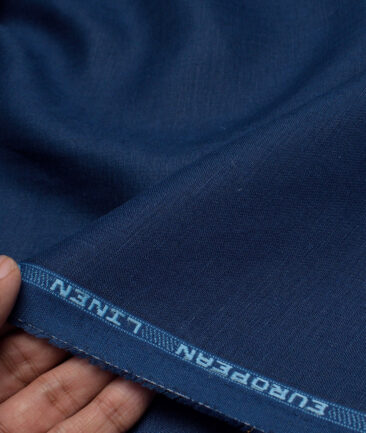 Linen Club 60 LEA European Linen Solids Shirting Fabric (Dark Royal Blue)