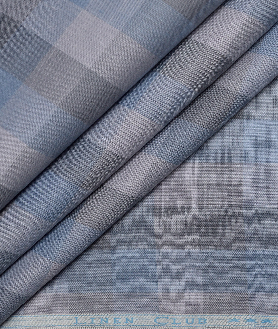 Linen Club 60 LEA European Linen Checks Shirting Fabric (Blue & Grey) Linen Club 60 LEA European Linen Checks Shirting Fabric (Blue & Grey)