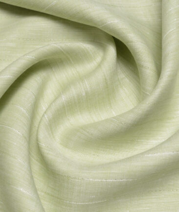 Linen Club 60 LEA European Linen Striped Shirting Fabric (Light Green)