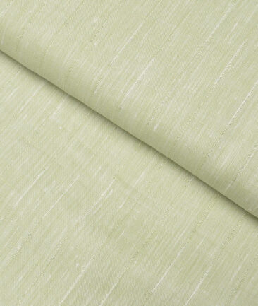 Linen Club 60 LEA European Linen Striped Shirting Fabric (Light Green)