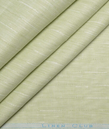 Linen Club 60 LEA European Linen Striped Shirting Fabric (Light Green)