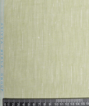 Linen Club 60 LEA European Linen Striped Shirting Fabric (Light Green)