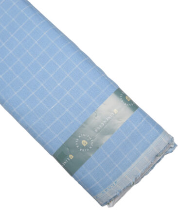 Linen Club 60 LEA European Linen Checks Shirting Fabric (Denim Blue)