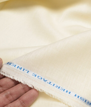 Burgoyne 60 LEA Irish Linen Solids Shirting Fabric (Cream)