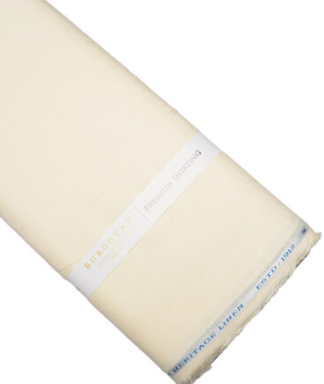 Burgoyne 60 LEA Irish Linen Solids Shirting Fabric (Cream)