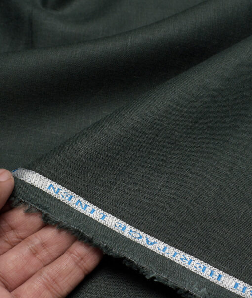 Burgoyne 60 LEA Irish Linen Solids Shirting Fabric (Dark Green)