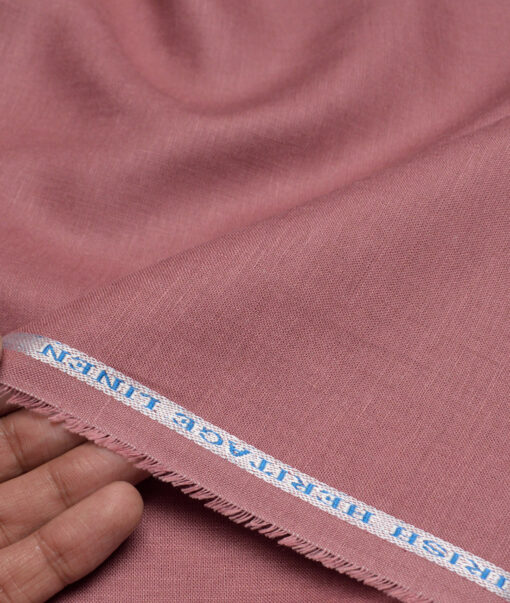 Burgoyne 60 LEA Irish Linen Solids Shirting Fabric (Dusty Rose Pink)