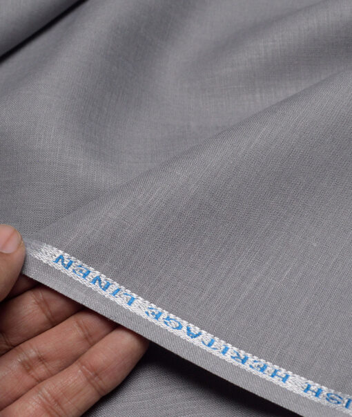 Burgoyne 60 LEA Irish Linen Solids Shirting Fabric (Grey)