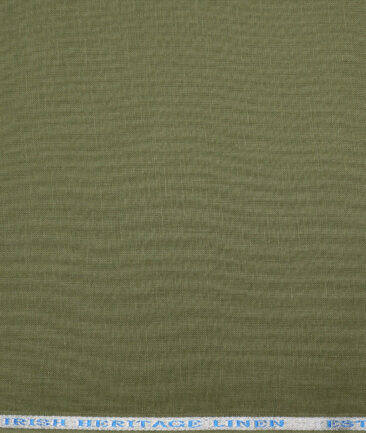 Burgoyne 60 LEA Irish Linen Solids Shirting Fabric (Olive Green)