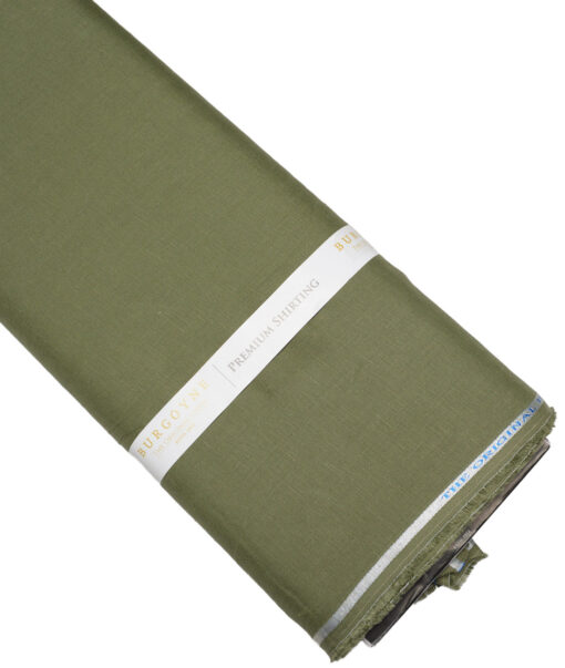 Burgoyne 60 LEA Irish Linen Solids Shirting Fabric (Olive Green)