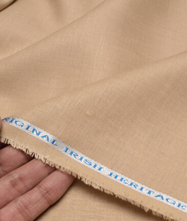 Burgoyne 60 LEA Irish Linen Solids Shirting Fabric (Very Light Brown)