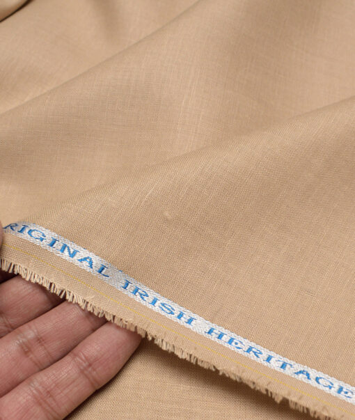 Burgoyne 60 LEA Irish Linen Solids Shirting Fabric (Very Light Brown)