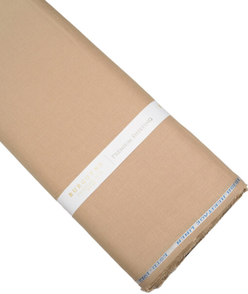 Burgoyne 60 LEA Irish Linen Solids Shirting Fabric (Very Light Brown)