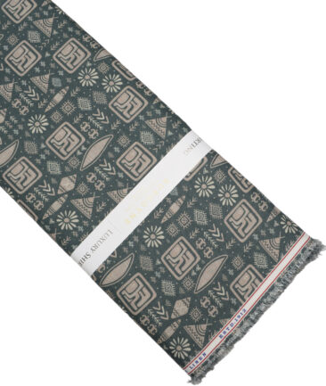 Burgoyne  Irish Linen Printed Shirting Fabric (Green)