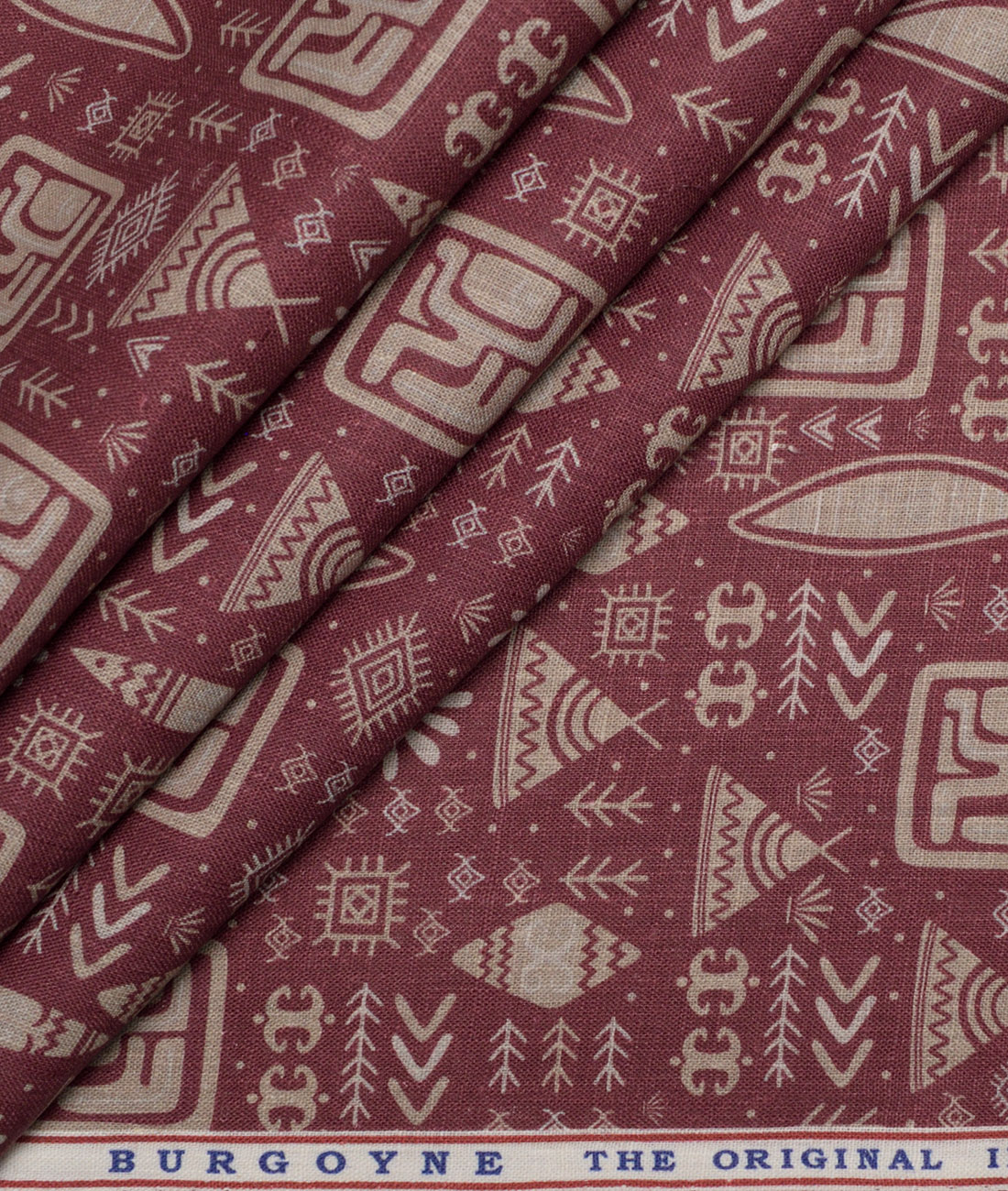 Burgoyne Irish Linen Printed Shirting Fabric (Maroon) Burgoyne Irish Linen Printed Shirting Fabric (Maroon)