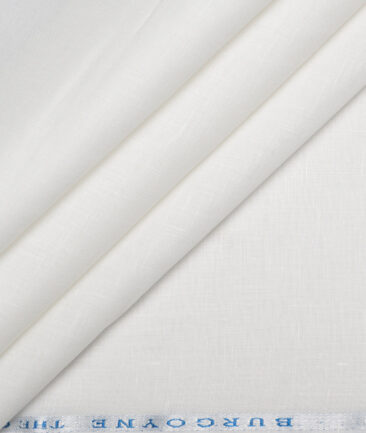 Burgoyne 80 LEA Irish Linen Solids Shirting Fabric (White)