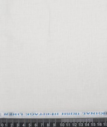 Burgoyne 80 LEA Irish Linen Solids Shirting Fabric (White)