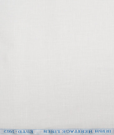 Burgoyne 120 LEA Irish Linen Solids Shirting Fabric (White)