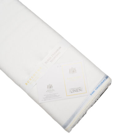 Burgoyne 120 LEA Irish Linen Solids Shirting Fabric (White)
