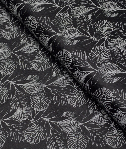Cadini Italy  Premium Cotton Printed Shirting Fabric (Black & White)