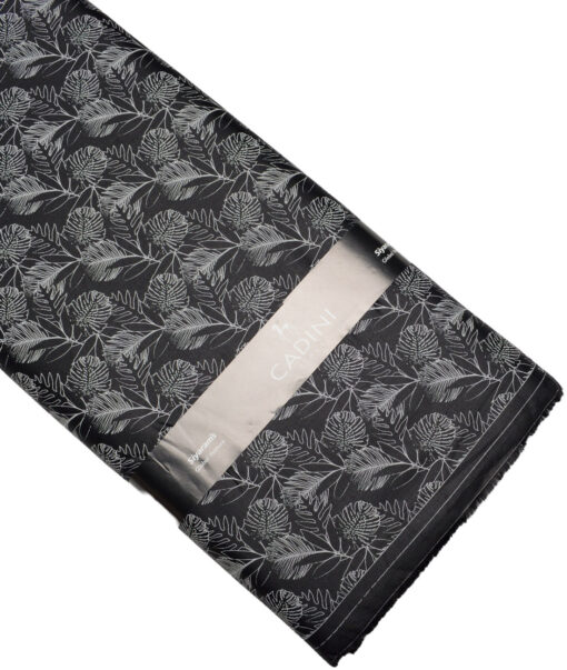 Cadini Italy  Premium Cotton Printed Shirting Fabric (Black & White)