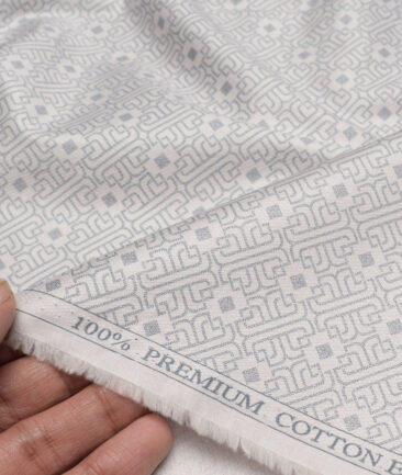 Cadini Italy  Premium Cotton Printed Shirting Fabric (Peach)